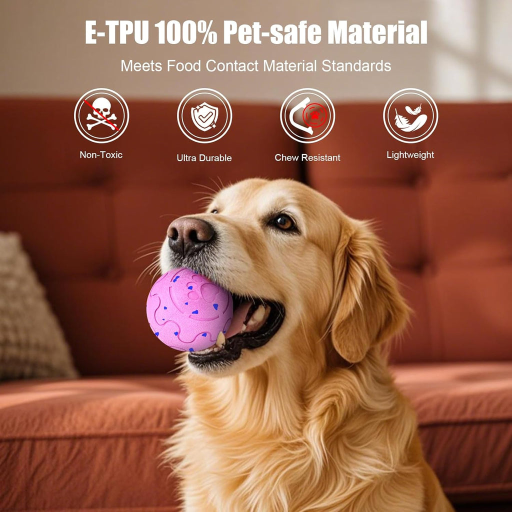 Hot Pink Pro — E-TPU 100% pet-safe material, golden retriever fetching