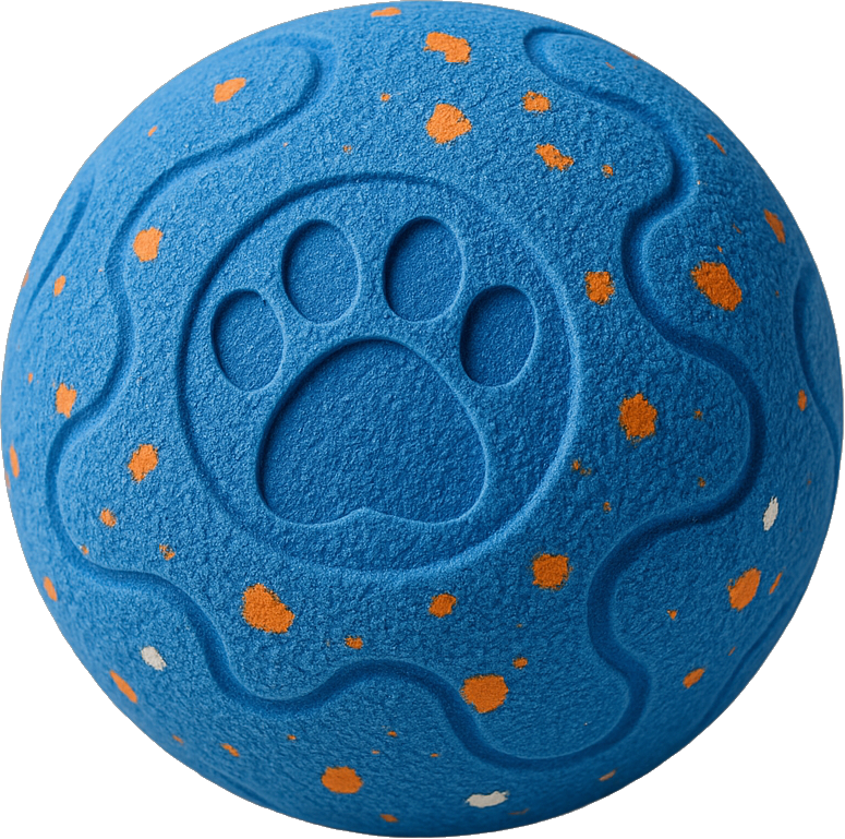 Royal Blue Pro, solo studio shot of the FetchSphere smart interactive dog ball
