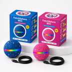 FetchSphere Mini 2-Pack: Royal Blue and Hot Pink Mini balls with LED glow and boxes