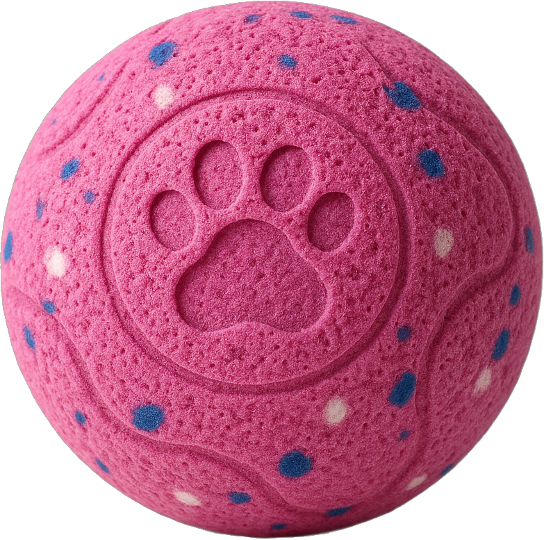 Hot Pink Pro, solo studio shot of the FetchSphere smart interactive dog ball